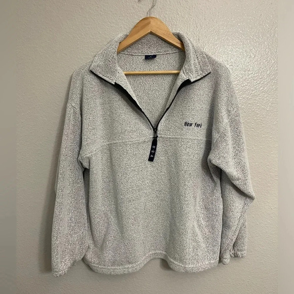 New York Quarter Zip Up Sweater - Picture 1 of 8